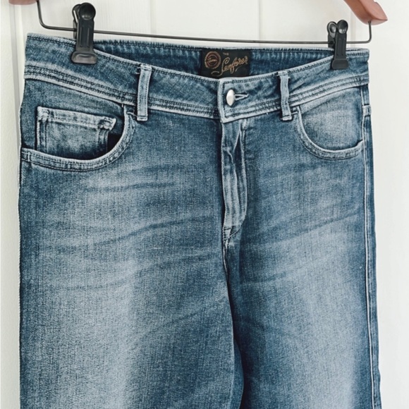 Seafarer Harry Two Tone Wide Leg Denim Italian Designer Rare Women 26 Raw Hem - Picture 9 of 12